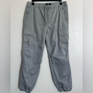 Hollister Men's Light Gray Parachute Cargo Pants Epic Flex, Size XL